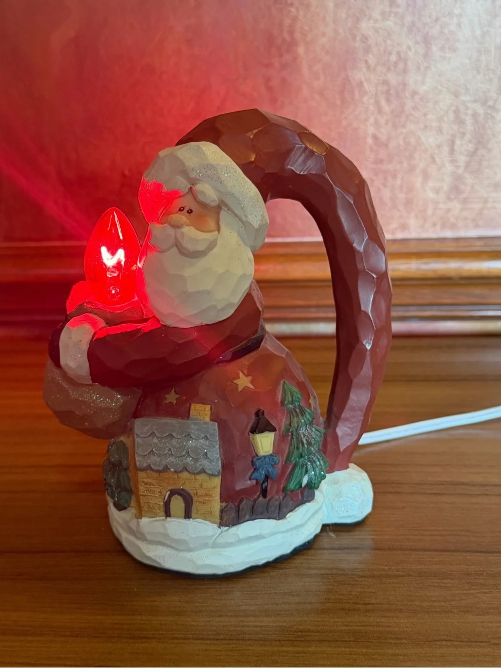 Vintage Santa Light Lamp  Henton Santa's Long Hat Handle 7